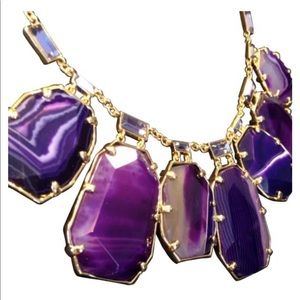 Kate Spade Purple Set In Stone Semiprecious Statement Bib Necklace